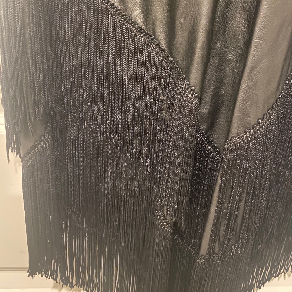1980s 100% Leather Suede lined Western inspired Dress - Picture 6 of 6